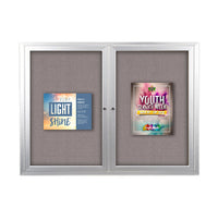 60x60 Enclosed Outdoor Bulletin Boards with Radius Edge (2 DOORS)