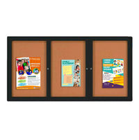 72x48 Enclosed Outdoor Bulletin Boards with Radius Edge (3 DOORS)