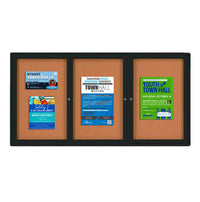 84x36 Enclosed Outdoor Bulletin Boards with Radius Edge (3 DOORS)
