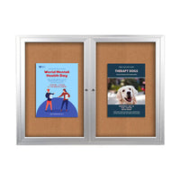 84x36 Enclosed Outdoor Bulletin Boards with Radius Edge (2 DOORS)