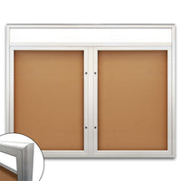 EXTREME WeatherPlus™ Radius Edge Enclosed Outdoor Bulletin Boards | Shown In 2-Door Frame