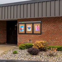 EXTREME WeatherPlus™ Radius Edge Enclosed Outdoor Bulletin Boards | Shown In Black Frame Finish