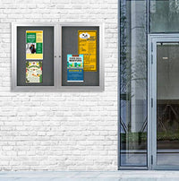 Enclosed Outdoor Bulletin Boards 40 x 50 with Interior Lighting and Radius Edge (2 DOORS)