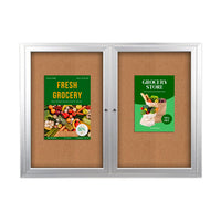 Enclosed Outdoor Bulletin Boards 42 x 32 with Interior Lighting and Radius Edge (2 DOORS)