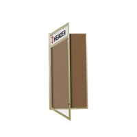 Extra Large Outdoor Enclosed Bulletin Board 36 x 84 Swing Cases with Header and Lights (Radius Edge)