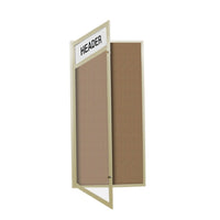 Extra Large Outdoor Enclosed Bulletin Board Swing Cases with Header and Light 48x60 (Single Door)