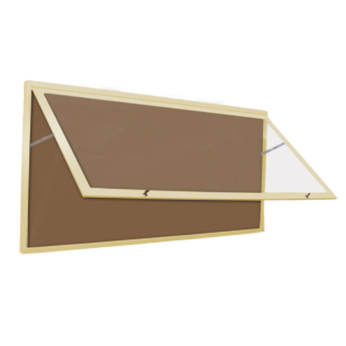 Extra Large Outdoor Enclosed Bulletin Board 48 x 48 Swing Cases with Header and Lights (Radius Edge)