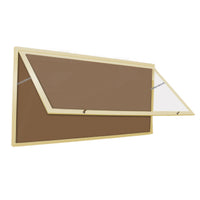 Extra Large Outdoor Enclosed Bulletin Board 48 x 60 Swing Cases with Header and Lights (Radius Edge)
