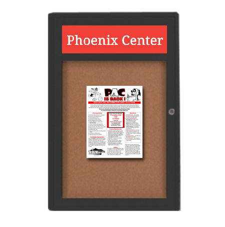 Extra Large 36 x 72 Indoor Enclosed Bulletin Board Swing Cases with Header (Radius Edge)