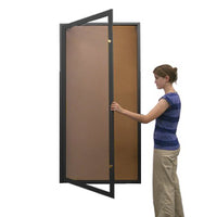Extra Large 24 x 72 Indoor Enclosed Bulletin Board Swing Cases with Light (Single Door)