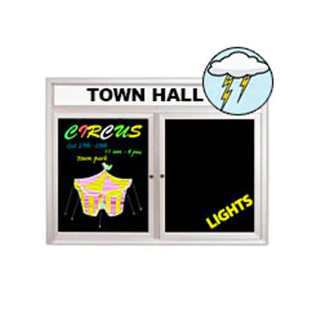Outdoor Enclosed Illuminated Marker Boards 2 and 3 Door
