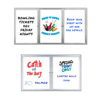 Outdoor Enclosed Dry Erase Marker Board with Radius Edge (2 and 3 Doors) - White Porcelain Steel