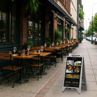 Budget-Friendly Plastic A-Board Sidewalk Sign with Fillable Water or Sand Base for Outdoor and Indoor Advertising and Messaging