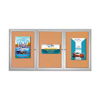 84 x 48 INDOOR Enclosed Bulletin Boards with Lights (3 DOORS)