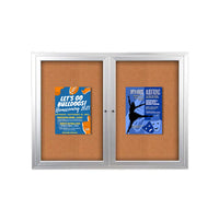 Enclosed Indoor 96x48 Bulletin Boards with Lights (Multiple Doors)