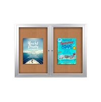 40x40 Enclosed Indoor Bulletin Boards with Radius Edge (2 DOORS)