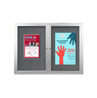 40x50 Enclosed Indoor Bulletin Boards with Radius Edge (2 DOORS)