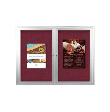 42x32 Enclosed Indoor Bulletin Boards with Radius Edge (2 DOORS)
