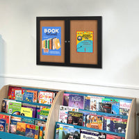 48x60 Enclosed Indoor Bulletin Boards with Radius Edge (2 DOORS)