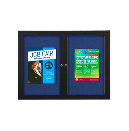 72x30 Enclosed Indoor Bulletin Boards with Radius Edge (2 DOORS)