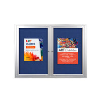 84x48 Enclosed Indoor Bulletin Boards with Radius Edge (2 DOORS)