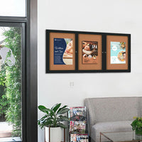 96x30 Enclosed Indoor Bulletin Boards with Radius Edge (3 DOORS)