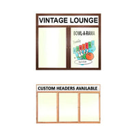 Indoor Enclosed Wood Framed Marker Boards with Header & LED Lights 2 and 3 Door