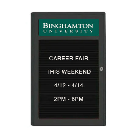 Indoor Enclosed Letter Boards with Header | Radius Edge Changeable Message Board