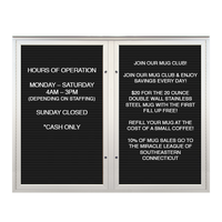 EXTREME WeatherPLUS Multi-Door Outdoor Enclosed Letter Boards | Shown in Satin Silver finish with 2 Locking Doors