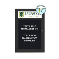 Outdoor LED Lighted Letter Board Display Cases with Your Personalized Message Header | Single Door, Metal Cabinet in 7 Sizes + Custom Options