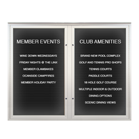 EXTREME WeatherPLUS LED-Lit Multi-Door Outdoor Enclosed Letter Boards | Shown in Satin Silver finish with 2 Locking Doors