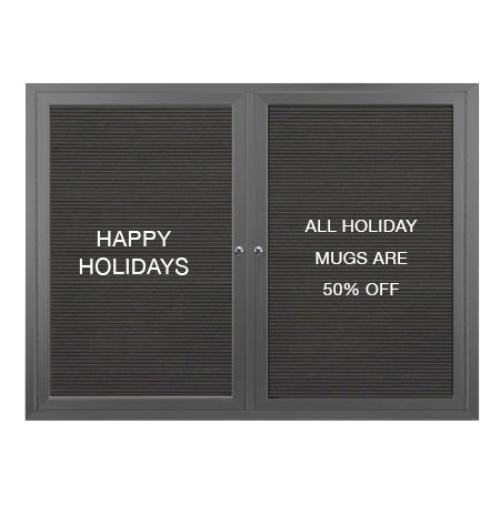 Outdoor Enclosed Letter Boards with LED Lights | Locking 2-3 Door Display Cases