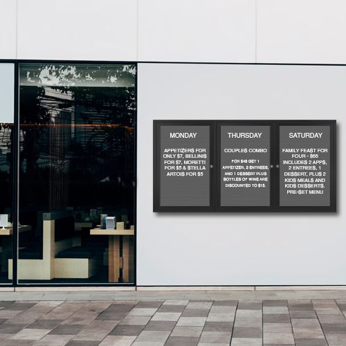 Extreme WeatherPlus™ 2-3 Door Radius Edge Letter Board Display Case ...