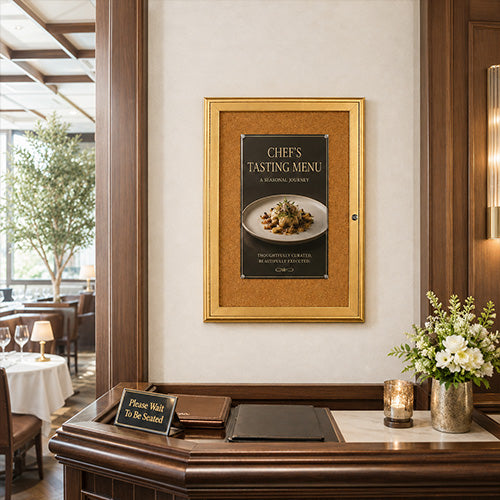 Indoor Enclosed Menu Cases (Radius Edge) - Restaurant Menu Display