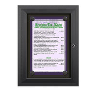 Magnetic Outdoor Restaurant Menu Display Case | Black Magnetic Board for 11" x 17" Portrait Size Menu
