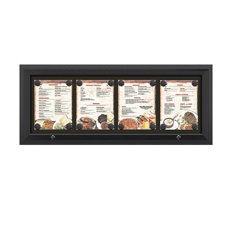 Display Case Menu Rustic Magnetic Outdoor Menu Display Case - Holds 4 Menus 8.5x11 Portrait ...