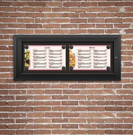 Magnetic Enclosed Outdoor Menu Display Case - Holds 2 14 x 8.5 ...