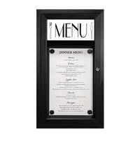 MAGNETIC Outdoor Enclosed Menu Case 17x30 with Custom Printed Restaurant Menu Display Header - Choose | CAFE | MENU | BISTRO | TODAY'S SPECIALS