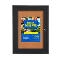 Outdoor Enclosed Poster Case 24x36 with Cork Board | All Weather Metal SwingCase with Single  Door