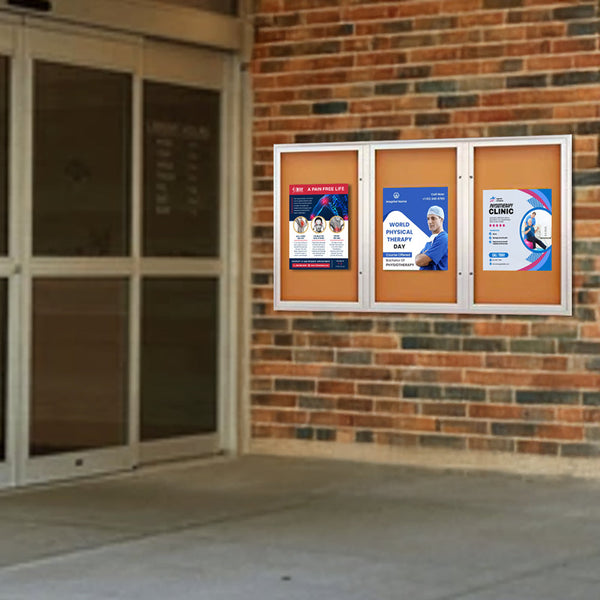 EXTREME WeatherPlus™ Enclosed Outdoor Poster Cases | Shown in 3 Door Frame