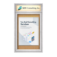 Outdoor Enclosed LED Lighted Poster Display Cases + Personalized Header | SwingCase Single Locking Door Metal Cabinets in 10 Sizes