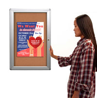 Indoor Enclosed Poster Display Cases with Rounded Corners | Wall Mount Metal SwingCases 15 Sizes