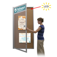 Extra Large Outdoor Enclosed Poster Cases with Header and Light 48 x 84 (Single Door)