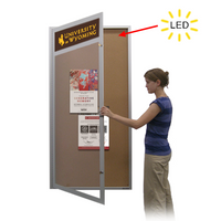 Extra Large Outdoor Enclosed Poster Cases with Header and Light 48 x 96 (Single Door)