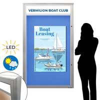 EXTREME WeatherPLUS™ XL Radius Edge Outdoor Enclosed Poster Cases Personalized Header + LED LIGHTS | Single Door in 15+ Sizes