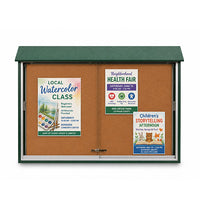 45x30 Outdoor Message Center Cork Bulletin Board | Sliding Doors Information Board