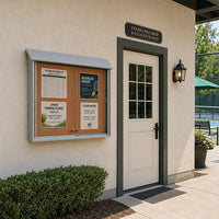 45 x 36 Outdoor Message Center Bulletin Board | Lockable Sliding Doors | Weatherproof Eco-Design with Faux Wood Cabinet Looks Like Real Wood, Will Not Rot, or Split