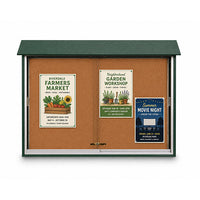 45 x 36 Outdoor Message Center Bulletin Board | Lockable Sliding Doors | Weatherproof Eco-Design with Faux Wood Cabinet Looks Like Real Wood, Will Not Rot, or Split
