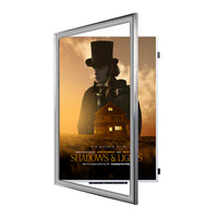 SwingFrame 36x48 Poster Frame | Classic Metal Poster Display with Beveled Matboard | Swings Open for Graphic Changes
