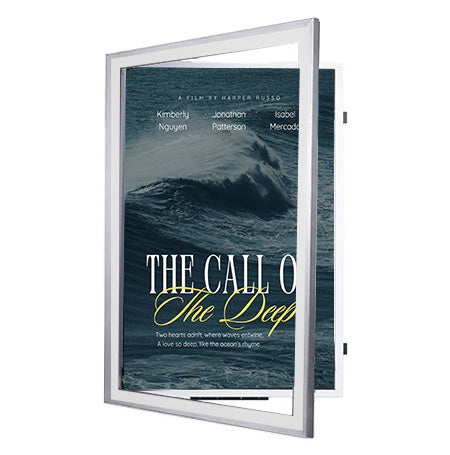 24x36 Movie Poster Frame | SwingFrame, Swing Open Changeable Metal Frame with Beveled Matboard